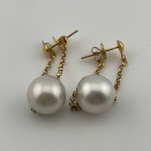 Rare 12mm South Sea Pearl Drops | Solid 18K Gold | Palawan Origin